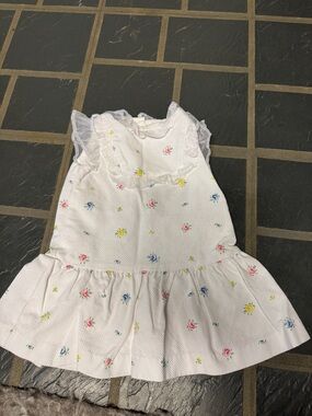 Janie and Jack White Floral Ruffle Dress